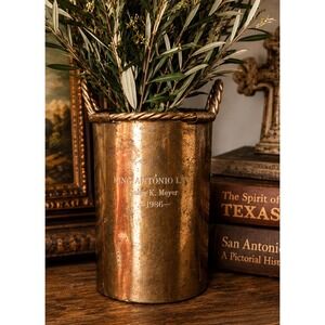 Vintage King Antonio LXVI Brass Vase • Twisted Handle Hacienda Decor (1986)